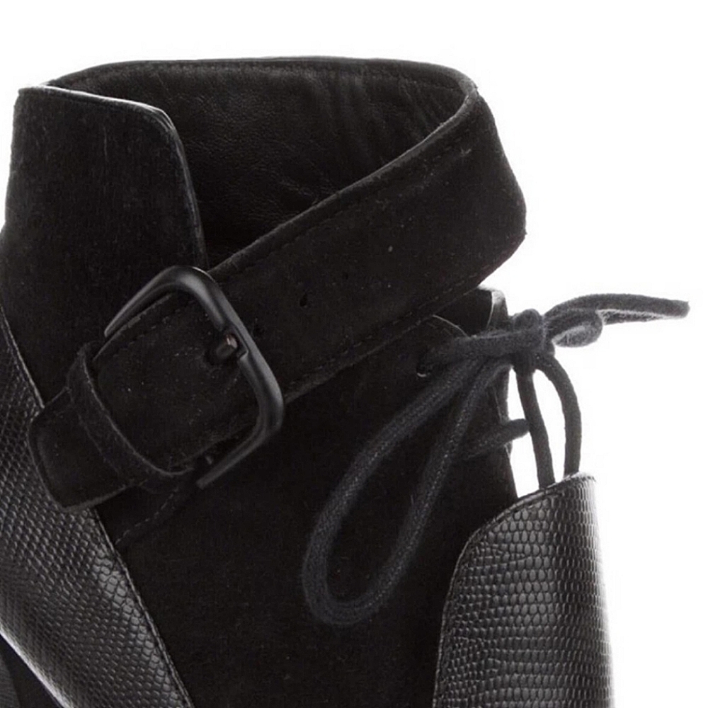 Alexander Wang Black Leather Monique Platform Booties Size 37.5 (7.5) - Picture 7 of 9
